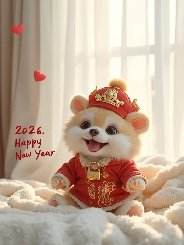 AI generated pet celebrating 2026 Happy New Year - festive AI art by AI Image Agent